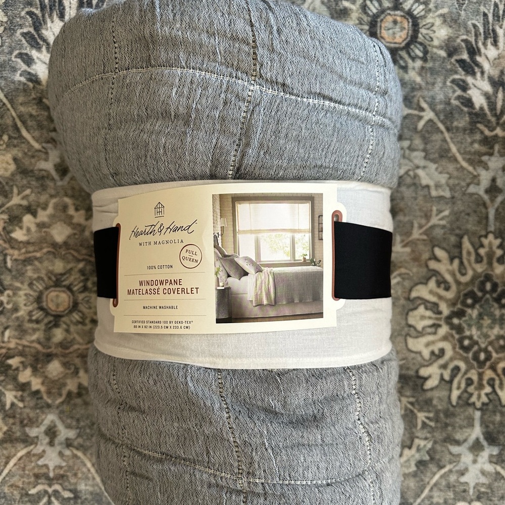 Hearth and Hand with Magnolia 
Windowpane matelasse coverlet